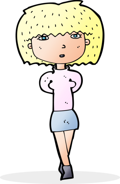 bir insan tarafından çizilmiş utangaç bir kadın.