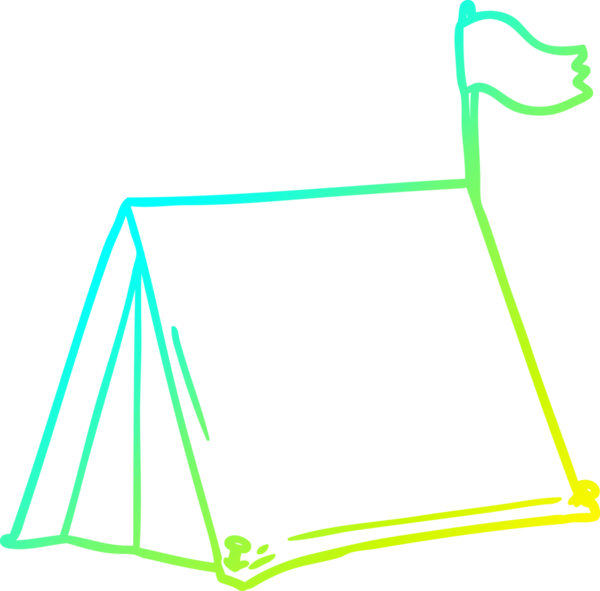 Bir insanın çizdiği karikatür çadırının soğuk gradyan çizgisi.