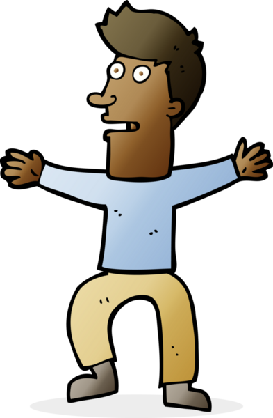 Çizgi film bir insan tarafından çizilmiş ürkmüş bir adam