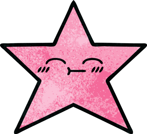 Bir insan tarafından çizilmiş yıldız balığının retro grunge deseni.