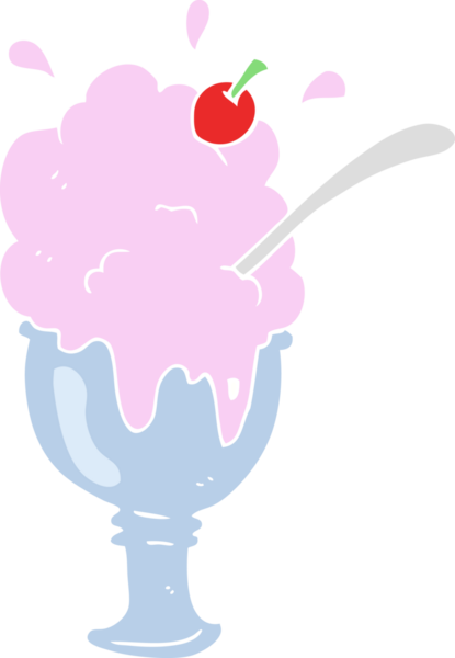 Bir insan tarafından çizilmiş dondurmanın düz renk çizimi