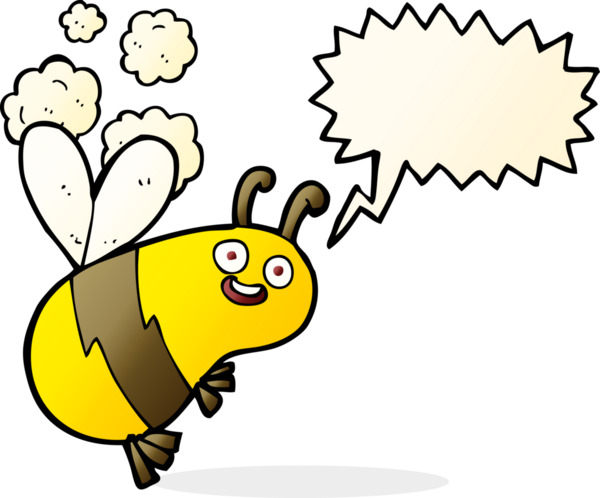 Bir insan tarafından çizilmiş konuşma balonlu komik çizgi film arısı