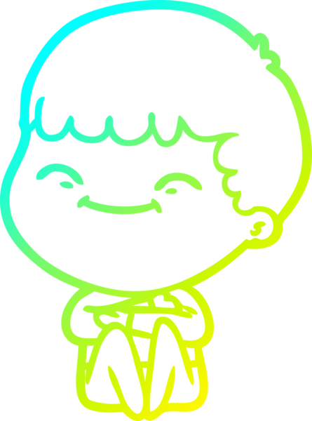 Bir insan tarafından çizilmiş gülümseyen bir çizgi film karakteri çizimi