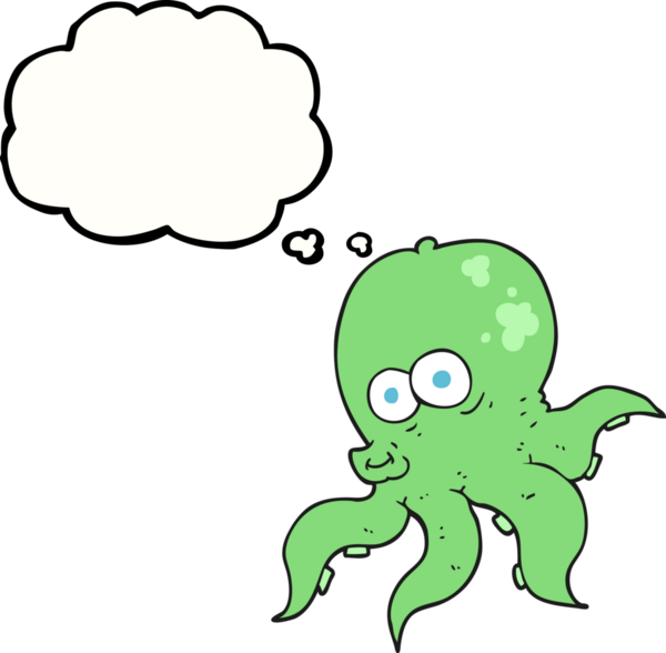 Bir insan tarafından çizilmiş serbest çizim baloncuk ahtapot.