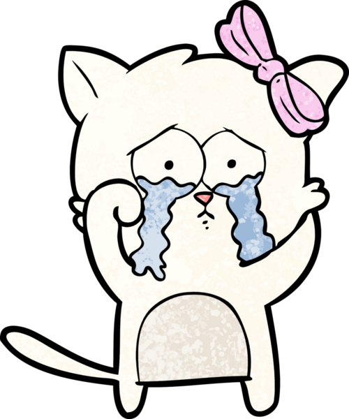 Bir insan tarafından çizilmiş çizgi film kedisi.