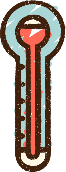 Bir insan tarafından çizilen Sıcak Termometre Tebeşiri