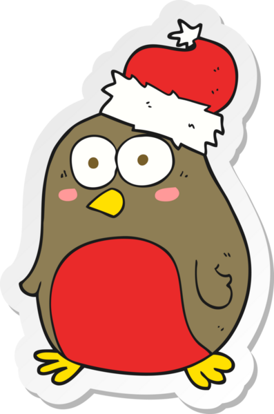 Bir insan tarafından çizilmiş Robin çizgi filminin çıkartması.