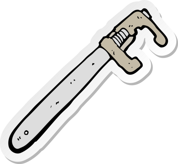 Bir insan tarafından çizilmiş ayarlanabilir İngiliz anahtarı çıkartması.
