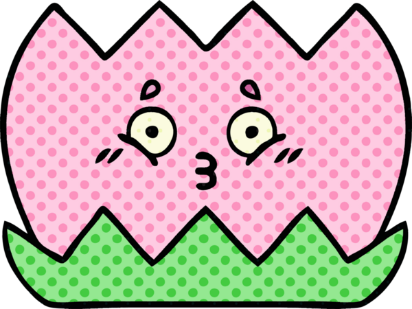 Bir insan tarafından çizilmiş bir nilüfer çiçeği çizgi filmi.