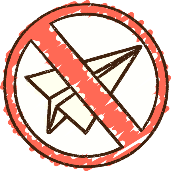 Bir insan tarafından çizilmiş Kağıt Yasağı Tebeşiri