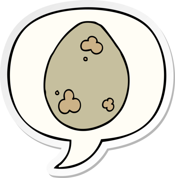Bir insan tarafından çizilmiş konuşma balonu etiketli karikatür yumurtası.