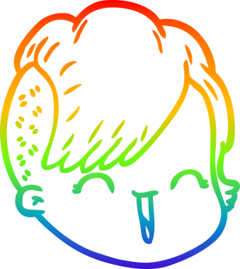 gökkuşağı gradyan çizgi çizimi bir insan tarafından çizilmiş bir kadın yüzü