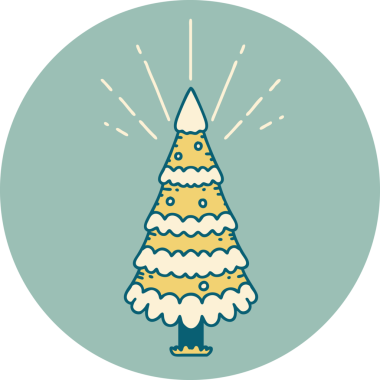 Bir insan tarafından çizilmiş çam ağacının dövmesi.