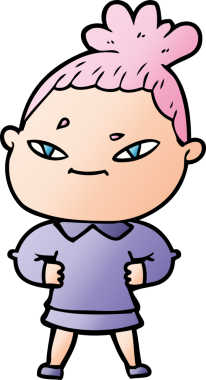 Bir insan tarafından çizilmiş karikatür kadın.