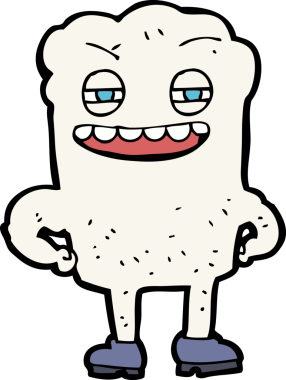 Bir insan tarafından çizilmiş mutlu bir diş.