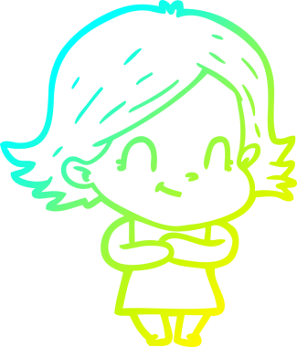 Bir insan tarafından çizilmiş soğuk gradyan çizgi çizimi.