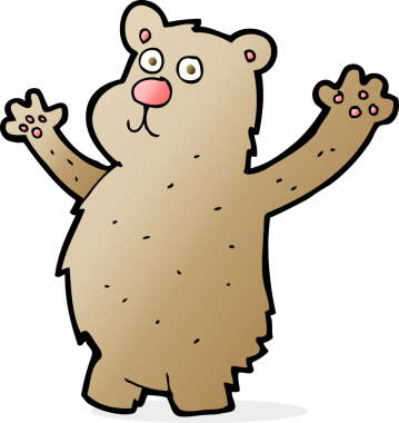 Bir insan tarafından çizilmiş komik ayı.