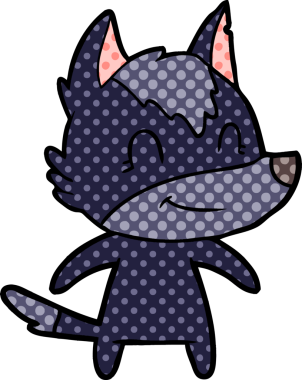 Bir insan tarafından çizilmiş dost canlısı bir kurt.