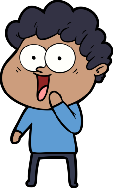 Bir insan tarafından çizilmiş mutlu bir adam.