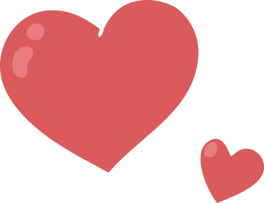 Bir insan tarafından çizilmiş garip karikatür pembe kalpler