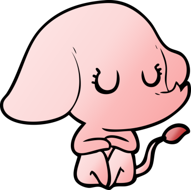 Bir insan tarafından çizilmiş şirin bir fil.