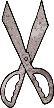 Bir insan tarafından çizilmiş karalama makasları.