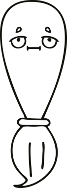 Bir insan tarafından çizilmiş boya fırçasının çizgi çizimi