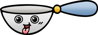 Bir insan tarafından çizilmiş bir kaşığın gölgelenmiş gölgesi.