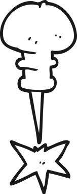 Bir insan tarafından çizilen el yazması siyah beyaz ofis tacı