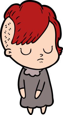 Bir insan tarafından çizilmiş karikatür kadın.