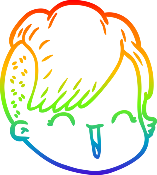 gökkuşağı gradyan çizgi çizimi bir insan tarafından çizilmiş bir kadın yüzü