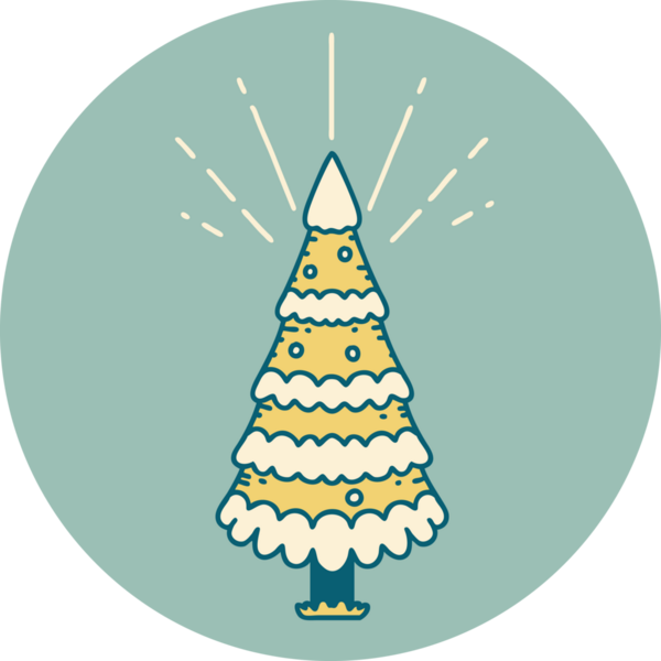 Bir insan tarafından çizilmiş çam ağacının dövmesi.