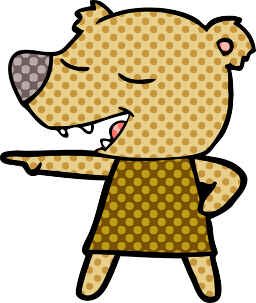 Bir insan tarafından çizilmiş çizgi film ayısı.