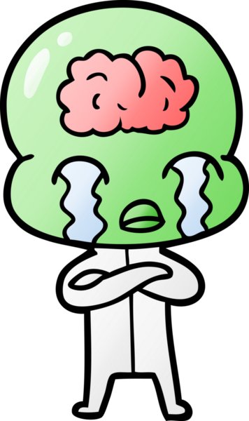 Bir insan tarafından çizilmiş koca beyinli bir uzaylı ağlaması.