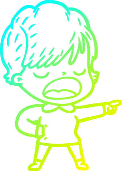 Bir insan tarafından çizilmiş bir karikatür kadın çizimi.