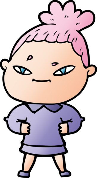 Bir insan tarafından çizilmiş karikatür kadın.