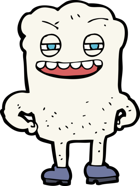 Bir insan tarafından çizilmiş mutlu bir diş.