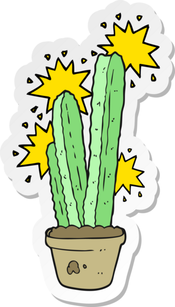 Bir insan tarafından çizilmiş bir kaktüsün çıkartması.