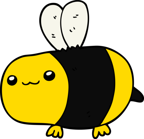 Bir insan tarafından çizilmiş çizgi film arısı.