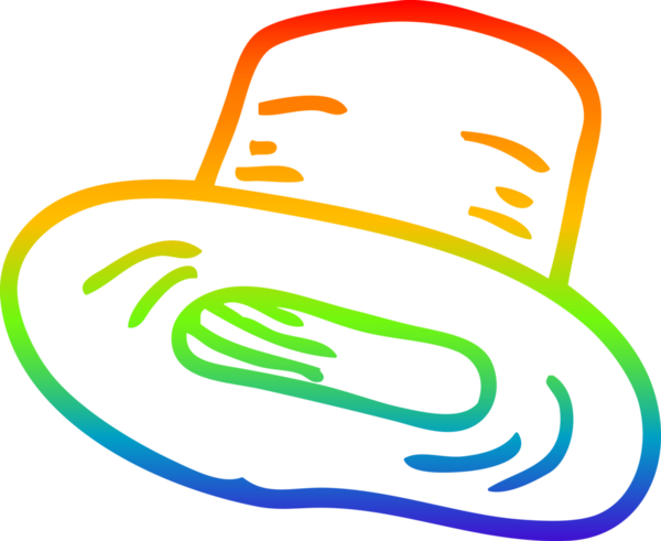 gökkuşağı gradyan çizgi çizimi bir insan tarafından çizilmiş silindir şapka