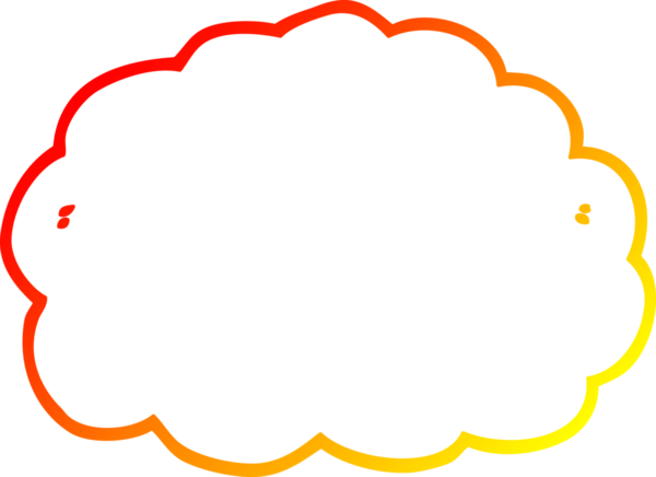 Bir insan tarafından çizilen karikatür bulutunun sıcak gradyan çizimi