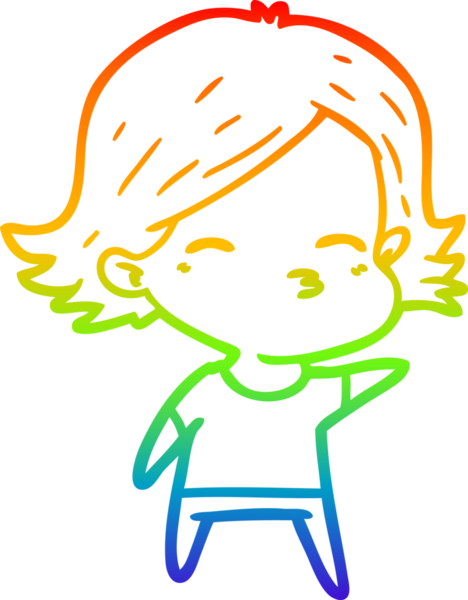 gökkuşağı gradyan çizimi bir insan tarafından çizilmiş bir karikatür kadın