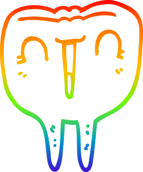 gökkuşağı gradyan çizgi çizimi bir insan tarafından çizilmiş mutlu diş