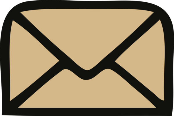 Bir insan tarafından çizilmiş kağıt bir zarfın sevimli karikatürü