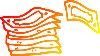 Bir insan tarafından çizilen para yığınının sıcak gradyan çizgisi