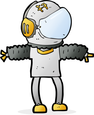 Bir insan tarafından çizilmiş bir astronot.