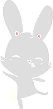 Bir insan tarafından çizilmiş tuhaf düz renkli tavşan.