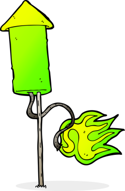 bir insan tarafından çizilmiş havai fişek karikatürü