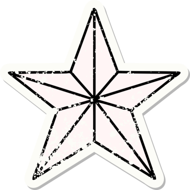 Bir insan tarafından çizilmiş geleneksel bir yıldız stili dövmesi.