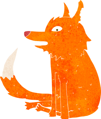 Bir insan tarafından çizilmiş tilki çizimi.